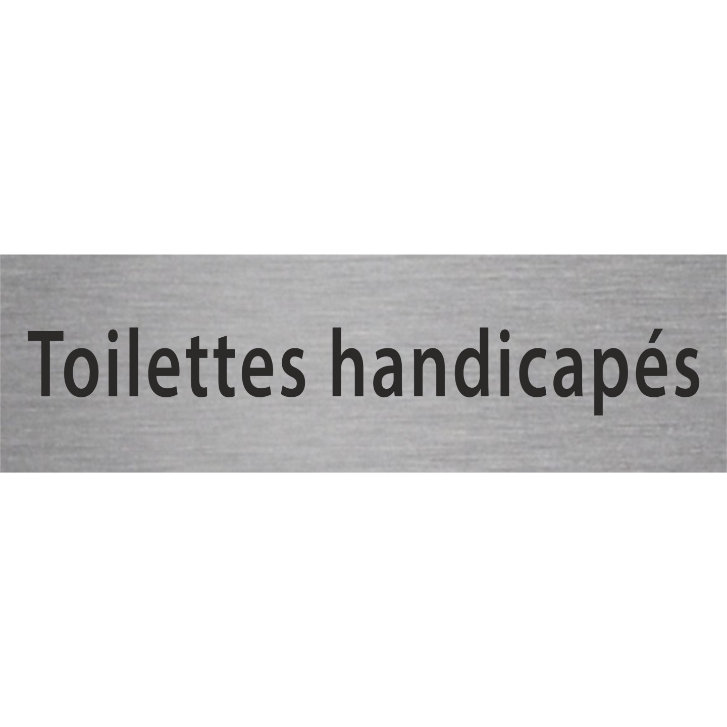 Plaque de porte rectangulaire "toilettes handicapés" argent