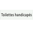 Plaque de porte rectangulaire "toilettes handicapés" blanc