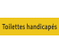 Plaque de porte rectangulaire "toilettes handicapés" jaune
