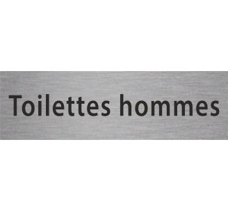 Plaque de porte rectangulaire "toilettes hommes" argent