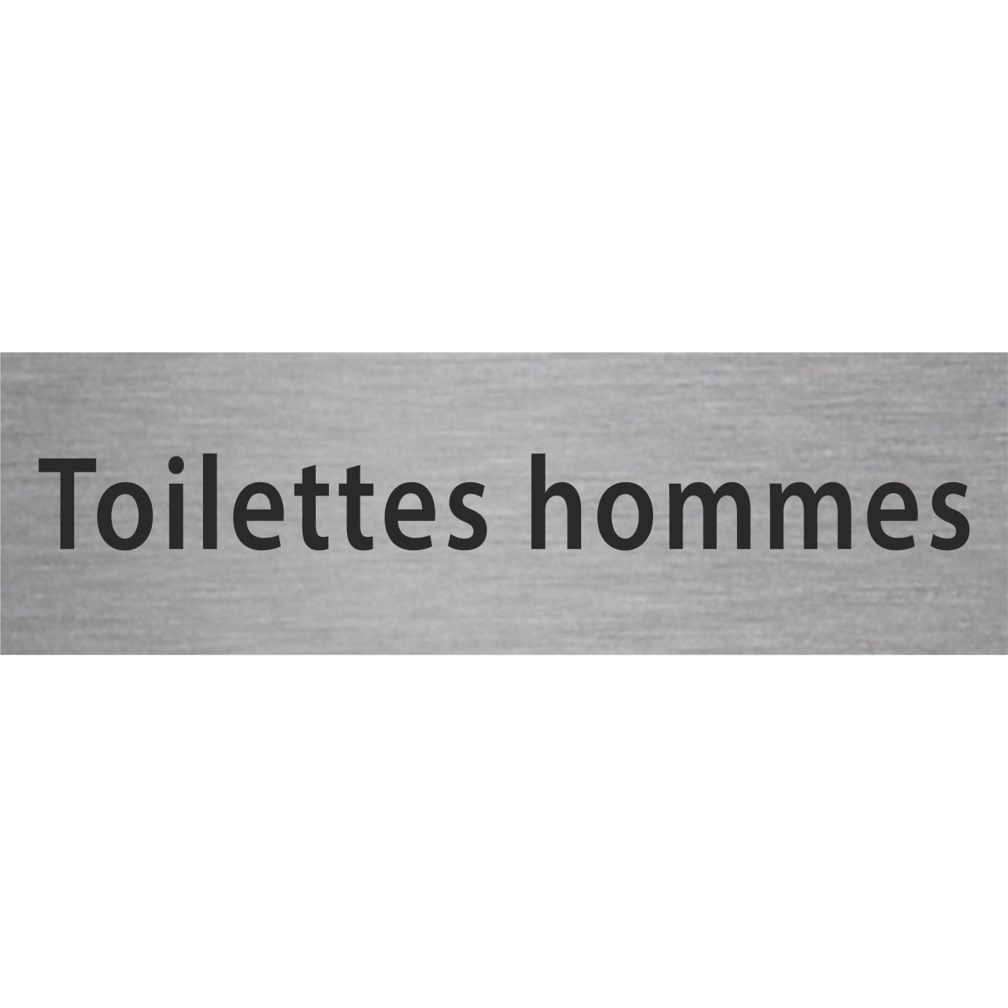 Plaque de porte rectangulaire "toilettes hommes" argent