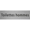 Plaque de porte rectangulaire "toilettes hommes" argent