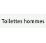 Plaque de porte rectangulaire "toilettes hommes" blanc