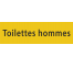 Plaque de porte rectangulaire "toilettes hommes" jaune