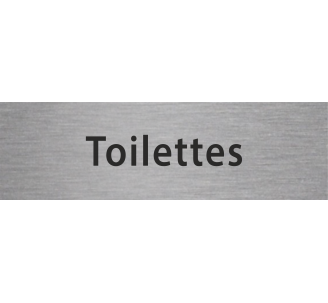 Plaque de porte rectangulaire "toilettes" argent