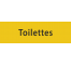 Plaque de porte rectangulaire "toilettes" jaune