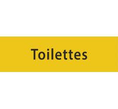 Plaque de porte rectangulaire "toilettes" jaune