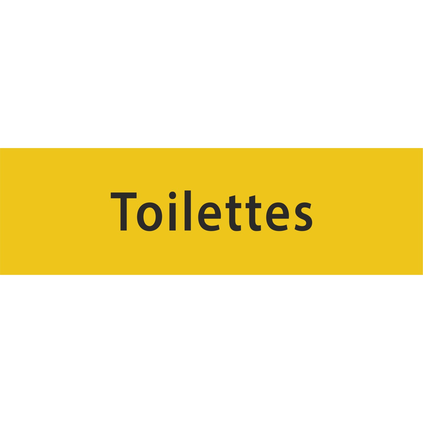 Plaque de porte rectangulaire "toilettes" jaune