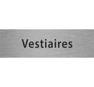 Plaque de porte rectangulaire "vestiaires" argent