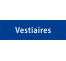 Plaque de porte rectangulaire "vestiaires" bleu