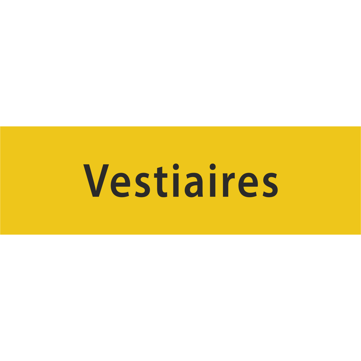 Plaque de porte rectangulaire "vestiaires" jaune