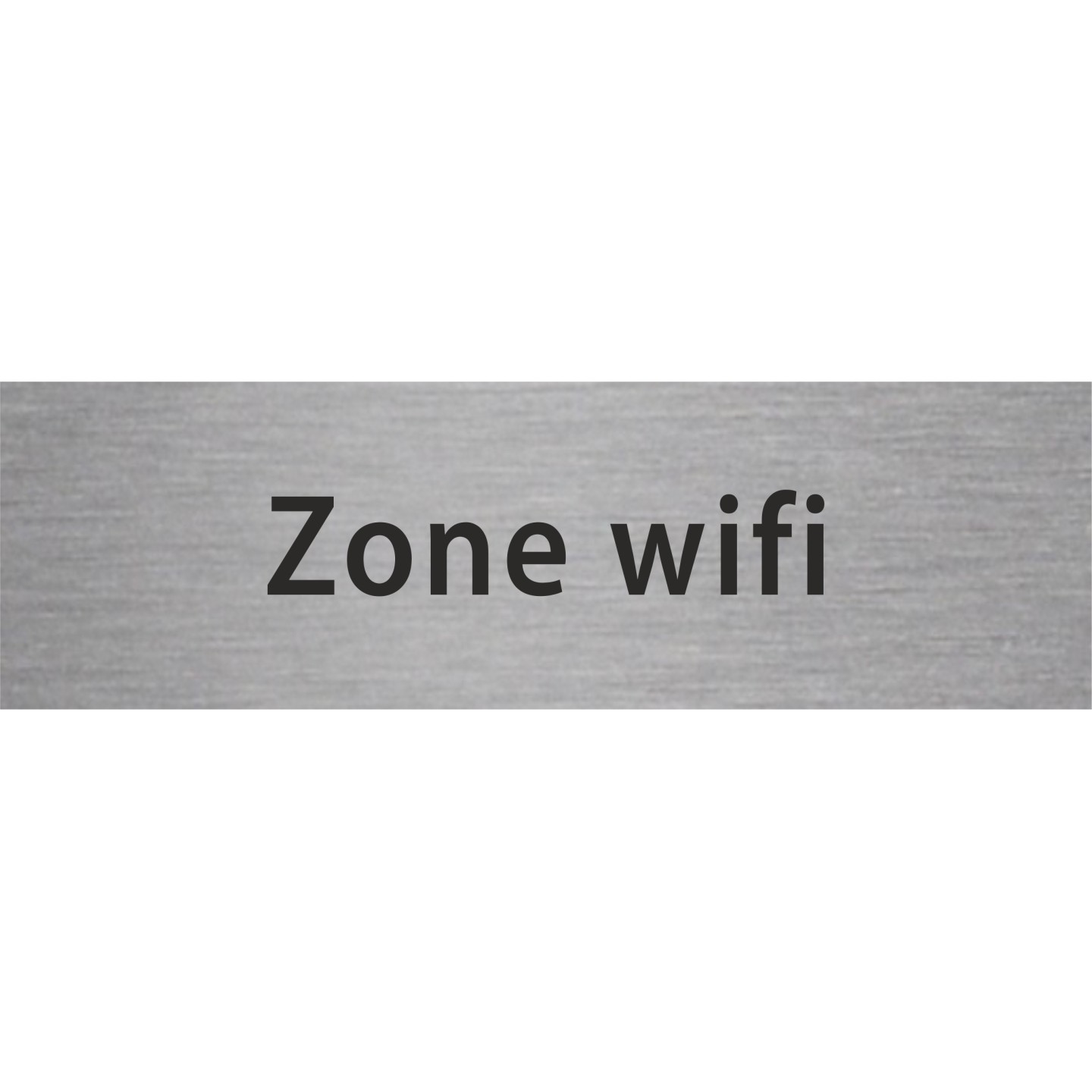 Plaque de porte rectangulaire "zone Wi-Fi" argent