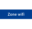 Plaque de porte rectangulaire "zone Wi-Fi" bleu