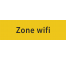 Plaque de porte rectangulaire "zone Wi-Fi" jaune