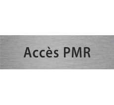 Plaque de porte rectangulaire "accès PMR" argent