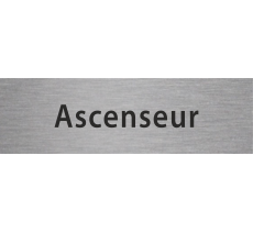 Plaque de porte rectangulaire "ascenseur" argent