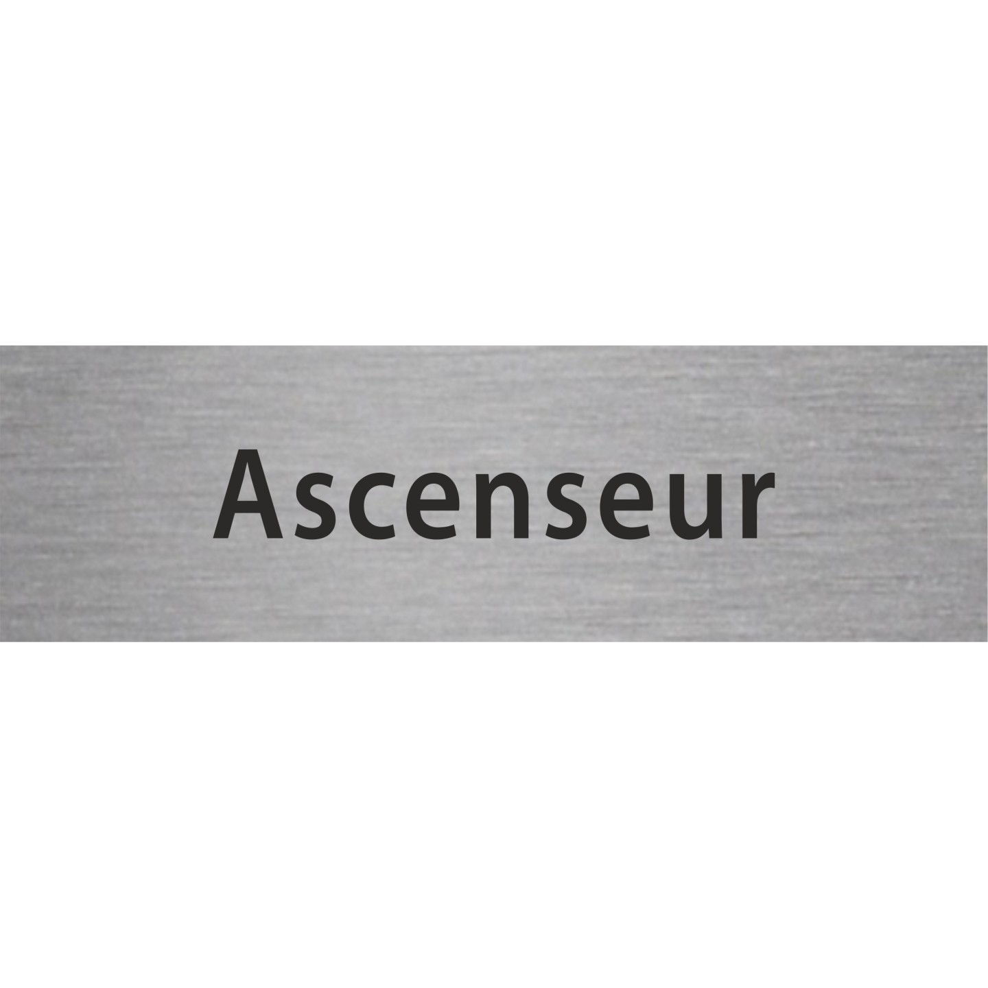 Plaque de porte rectangulaire "ascenseur" argent