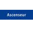 Plaque de porte rectangulaire "ascenseur" bleu