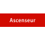 Plaque de porte rectangulaire "ascenseur" rouge