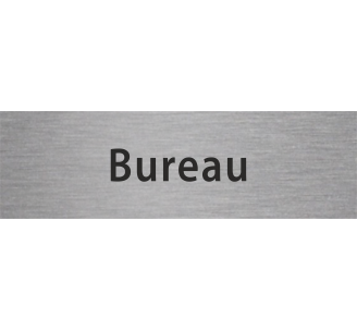 Plaque de porte rectangulaire "bureau" argent