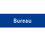 Plaque de porte rectangulaire "bureau" bleu