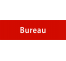 Plaque de porte rectangulaire "bureau" rouge