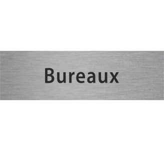 Plaque de porte rectangulaire "bureaux" argent