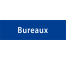 Plaque de porte rectangulaire "bureaux" bleu