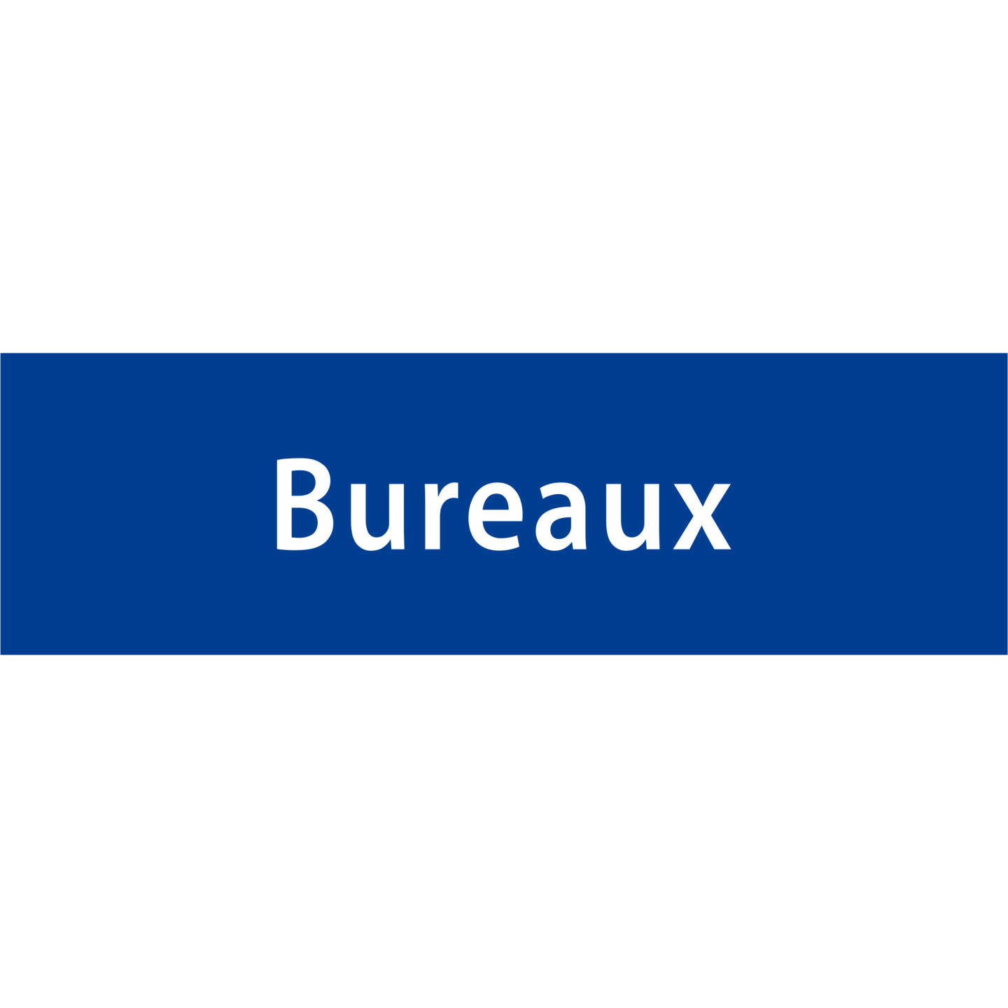 Plaque de porte rectangulaire "bureaux" bleu