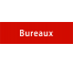 Plaque de porte rectangulaire "bureaux" rouge