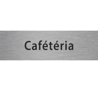 Plaque de porte rectangulaire "cafétéria" argent