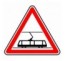 Panneau routier "Traversée de voies de tramways" A9