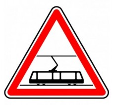 Kit ou Panneau type routier "Traversée de voies de tramways" ref:A9