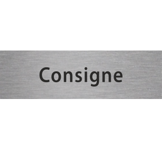 Plaque de porte rectangulaire "consigne" argent