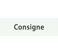 Plaque de porte rectangulaire "consigne"