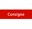 Plaque de porte rectangulaire "consigne" rouge