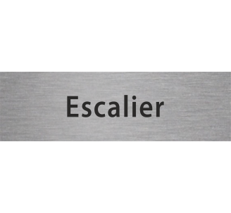 Plaque de porte rectangulaire "escalier" argent