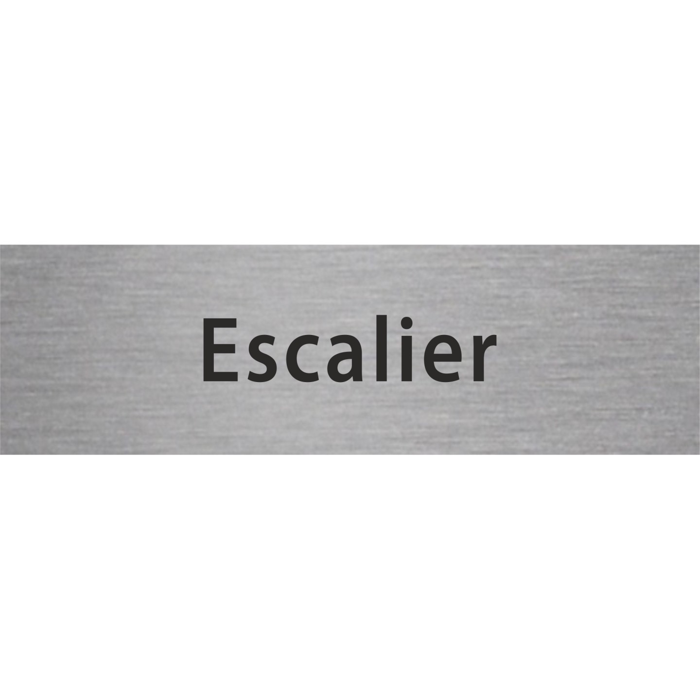 Plaque de porte rectangulaire "escalier" argent