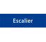 Plaque de porte rectangulaire "escalier" bleu