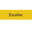 Plaque de porte rectangulaire "escalier" jaune