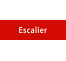 Plaque de porte rectangulaire "escalier" rouge