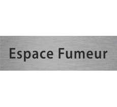 Plaque de porte rectangulaire "espace fumeur" argent