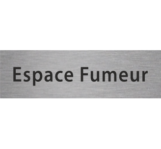 Plaque de porte rectangulaire "espace fumeur" argent