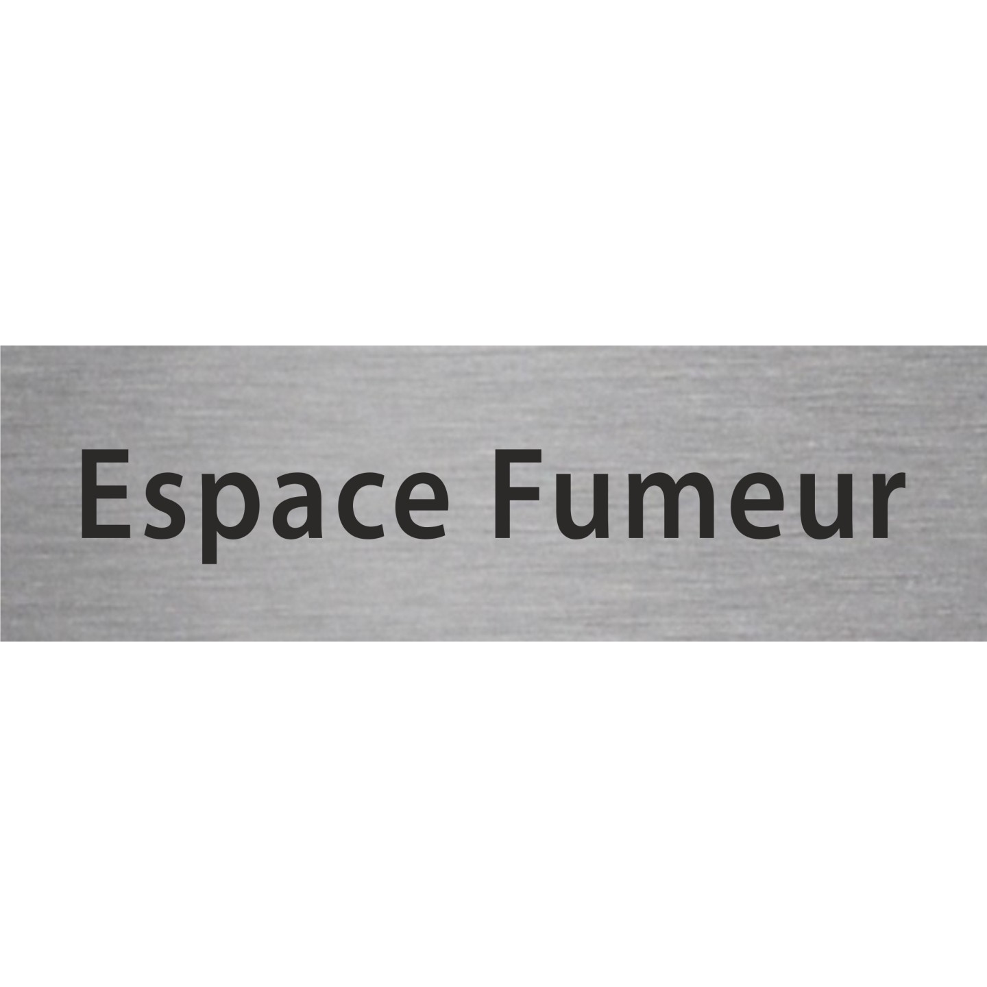 Plaque de porte rectangulaire "espace fumeur" argent