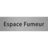 Plaque de porte rectangulaire "espace fumeur" argent