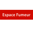 Plaque de porte rectangulaire "espace fumeur" rouge