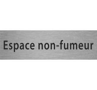 Plaque de porte rectangulaire "espace non fumeur" argent