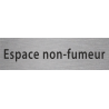 Plaque de porte rectangulaire "espace non fumeur" argent