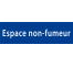 Plaque de porte rectangulaire "espace non fumeur" bleu