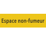 Plaque de porte rectangulaire "espace non fumeur" jaune